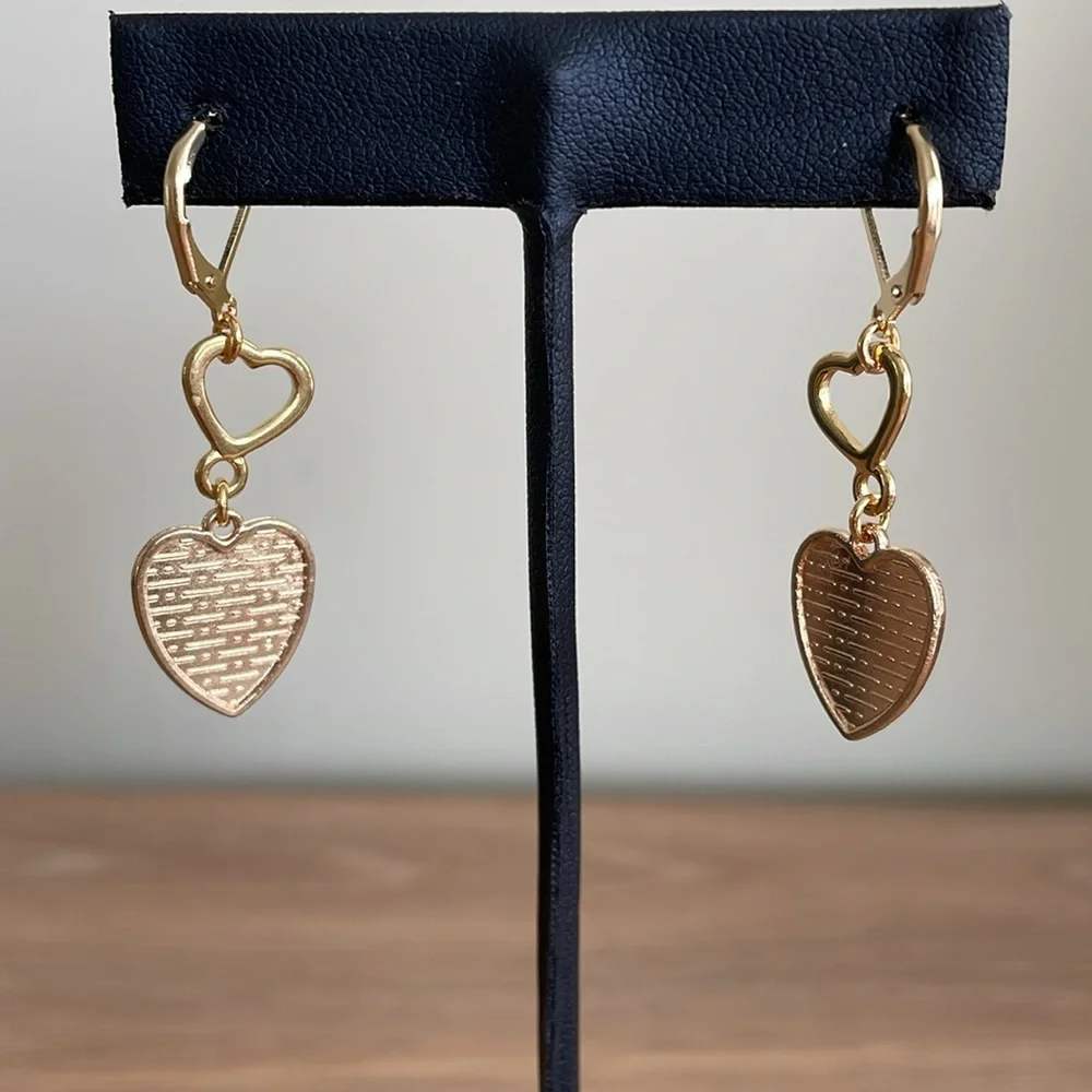 HAND CRAFTED FLOATING HEARTS PRIDE EARRINGS  Pink Blue Green Yellow Orange Red